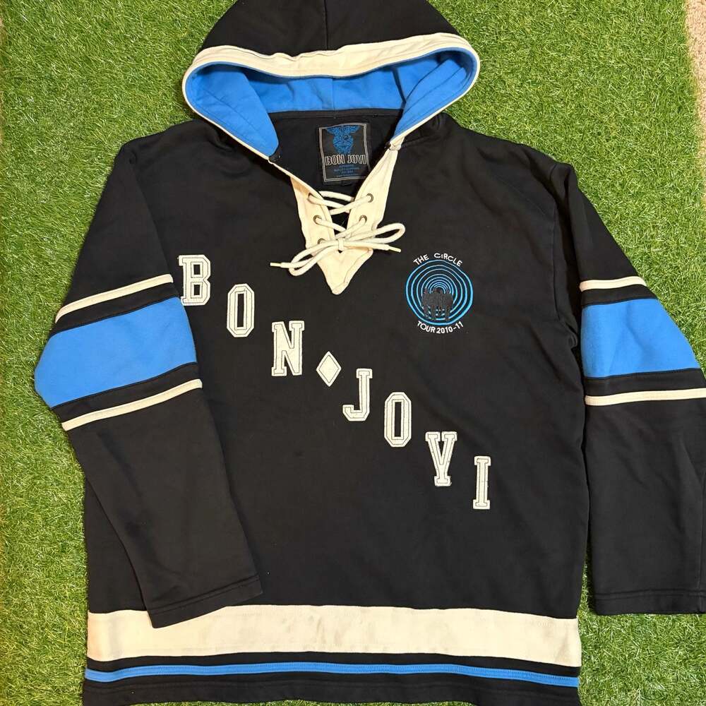 Bon Jovi 'The Circle World Tour' 2010-2011 Hoodie Size XL Vintage 83 Jacket